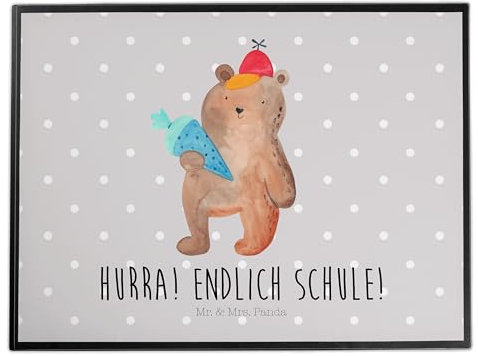 Mr. & Mrs. Panda Schreibunterlage Bär Schultüte - Geschenk, Teddy, Schulbeginn, Einschulung, schreibtischunterlage, schreibtischunterlagen, Grundschule, Unterlage Schreibtisch, Schreibtischauflage