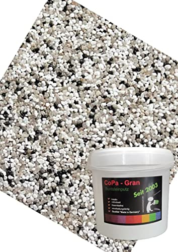 20kg Buntsteinputz Mosaikputz 1-2mm SOP35 Schwarz/Weiß/Natur-Mix Wandputz - Hergestellt in Bayern -