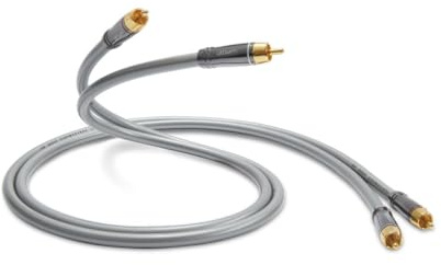 QED Performance Audio 40i 2m RCA Stereo Audio Cable for Connecting 2 Phono Connectors to 2 Phones Solid Complementary Conductor™ Technology and Anamate™ RCA Connectors - Black