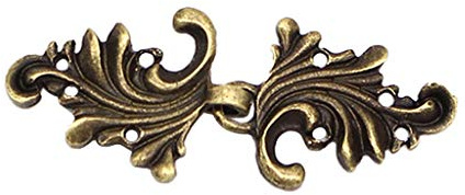 Tenlacum Zinklegierung Umhang Cape Verschluss Nähen auf Strickjacke Knopf Clip Haken Mantel Jacke Verschluss Schnalle für Männer und Frauen – 1 Paar Blatt Bronze