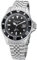 Taucheruhr Silber Lupe Herren Armbanduhr Taucher Uhr Edelstahl 20 ATM Miyota 2115 (Schwarz)