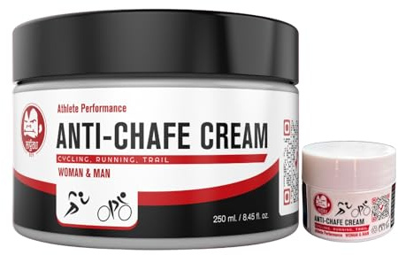 MIGOU BCN Crema Antirozaduras muslos 250 ml + Tarro de 5ml - Apta Mujer y Hombre - Crema Badana Antifricción - Chamois Cream