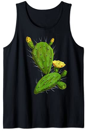 Vintage Botany Botanical Cactus OPUNTIA Succulent Plant Tank Top