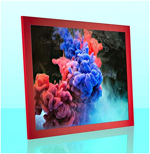 Bonito Slimline Profil Bilderrahmen Posterrahmen 36x49 cm Knallrot Rot 49x36 cm Puzzlerahmen Diamond Painting mit Antireflex Kunstglas
