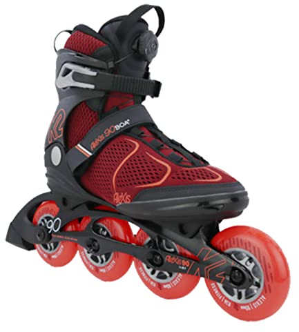K2 Skates Damen Inline Skates Alexis 90 BOA, Burgandy - orange, 30G0817.1.1.090