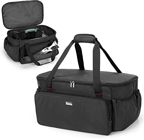 samdew Bolsa de Transporte Portátil para Parrilla Compatible con Weber 1131004/1141056 Go-Anywhere Grill, Cubierta de Parrilla Exterior con Asas y Múltiples Bolsillos, Solo Bolsa (Diseño de Patente)