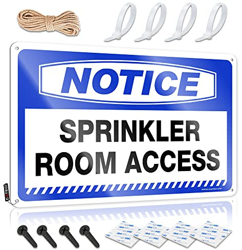 Metal Decor for Home Bar Notice Sprinkler Room Access Tin Sign Hot Cocoa Bar Decor Funny Vintage Signs (Size : 20X30CM)