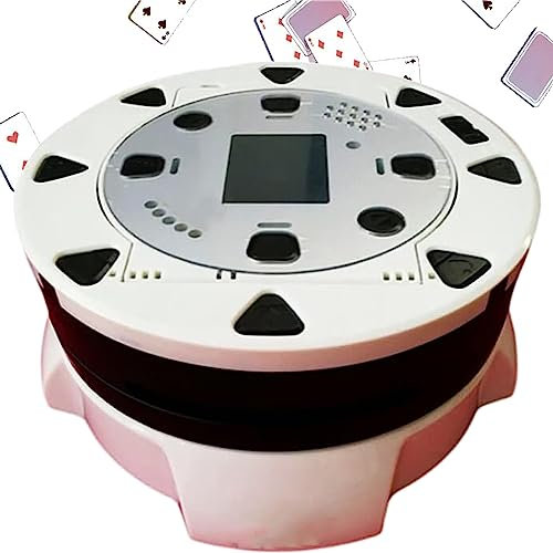 Distributeur automatique de cartes de poker à 360°, mélangeur de cartes à 1 jeu, mélangeur de cartes à jouer électrique automatique, machine à mélanger les cartes de poker, pour les jeux de famille.
