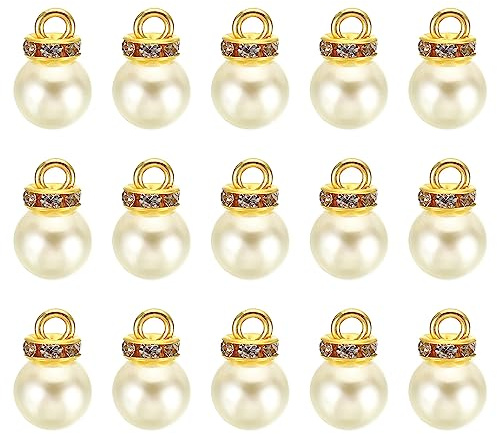 PATIKIL 100 ciondoli con perle finte con strass, per la creazione di gioielli, bracciali e orecchini fai da te