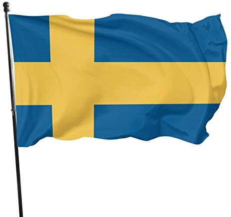 Bandiera della Svezia con bandiera della Svezia con occhielli per interni ed esterni, decorazione per la casa, resistente, 9,6 x 1,5 m