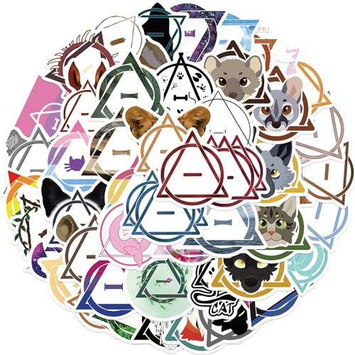 Bric Dodo 50 Stück Therian Aufkleber Auto Laptop Telefon Gitarre Skateboard Motorrad Fahrrad Therian Stickers Set Vinyl Wasserdicht Aesthetic Aufkleber für Jugendliche Kinder Erwachsene