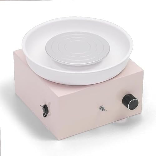 Huanyu Mini-Töpferscheibe 10 cm Töpferscheibe für Kinder und Jugendliche mit abnehmbarem Waschbecken (Rosa)