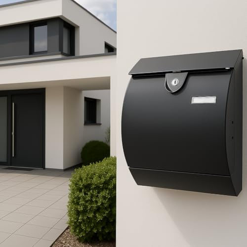 MeLiTec Edelstahl Briefkasten Modell M mit Zeitungsfach, anthrazit