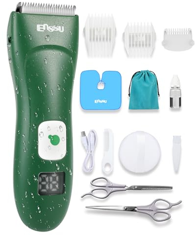 Tondeuse à cheveux pour enfants avec écran LED kit de coupe de cheveux | tondeuse à cheveux étanche pour enfants, lame sans danger pour la peau,rechargeable et chargeur rapide