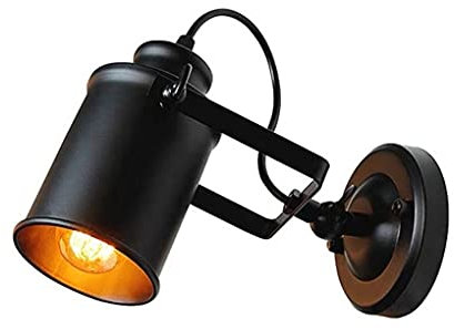 SSNCcNC Vintage Wandlampe Innen Kreativ Wandleuchte Schlafzimmer Nachttischlampe Retro Industrielle Wandbeleuchtung Wohnzimmer Arbeitszimmer modern Treppen Schwarz Eisen Flurlampe Wandspots E27