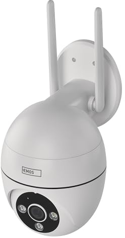 EMOS GoSmart Smart övervakningskamera för utomhusbruk, 5 MP, roterande WiFi, med applikation, rörelsedetektering, siren, mörkerseende, kompatibel med Tuya, LIDL och Smart Life