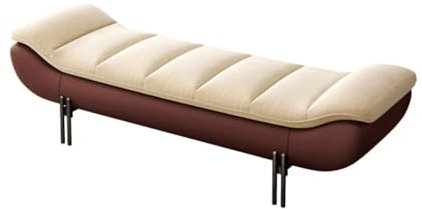 Sitzbank Polsterbank Bettbank aus Leder for Schlafzimmer, gepolsterte Ottomane-Bank mit Stauraum, Eingangsbank mit Stauraum for Wohnzimmer, Schlafzimmer, Wohnzimmer Sitzhocker Schlafzimmer(Bruin,180*5