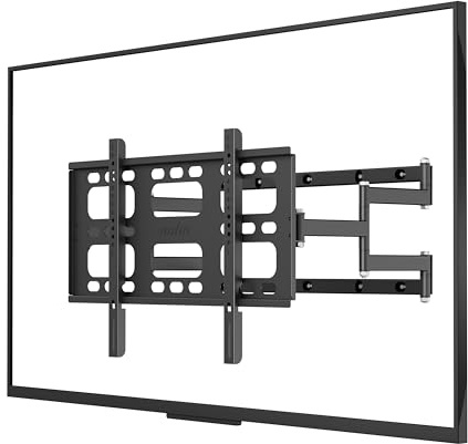 UNHO Support TV Mural Pivotant: Bras Television Mural pour Écrans Plats/Incurvés LCD/LED/OLED de 40 à 80 Pouces jusqu'à 100 kg, Accroche TV Inclinable et Rotatif Max VESA 600x400 mm