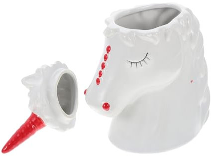 SHOWERORO Lovely Water Cup in Unicorn Shape Smooth Surface Ceramic Cup for Bars Home
