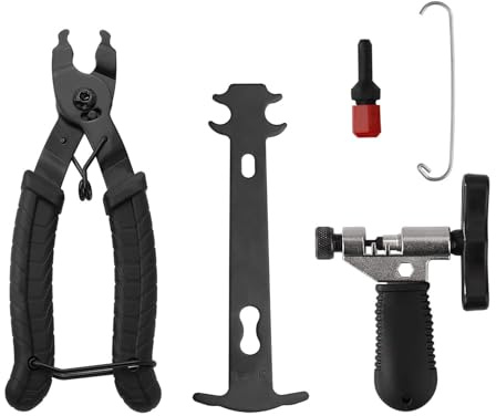 Jesustree Kettennieter Fahrrad, Kettenschloss Zange Ketten Prüfer Fahrrad Kettennieter Reparatur Werkzeug Set Kettengliede Universal 3 Paar für 7-12 Fach Fahrradkette Werkzeug