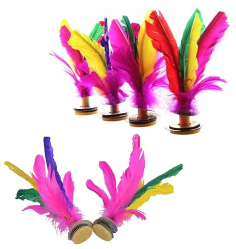 FELTECHELECTR 6-teiliges Federball-kickspiel Für Jungen Und Mädchen Chinesisches Jianzi-sportspielzeug Für Den Außenbereich Für Schüler Und Jungen Und Mädchen