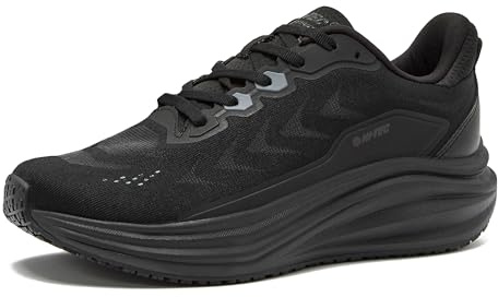 HI-TEC Resist SR Runner Mesh Black Non Slip Work Shoes for Women, Comfortable Water Resistant Womens Food Service Sneakers, Medium and Wide Width - Black, 6.5 Wide