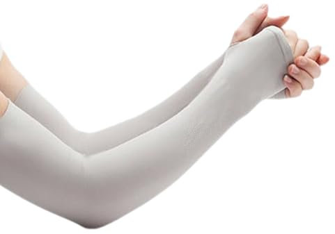 ANMITI Protezioni Solari Raffreddamento Braccio Coperture Manicotti Guida Senza Dita Maniche Sole Regolabile Manicotto D