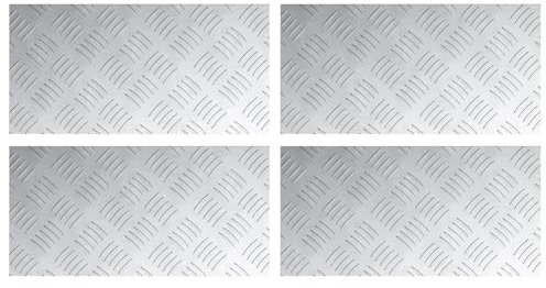 vidaXL Treppe Tritt Rechtwinklig 4 pcs Silber 40 x 20 cm Aluminium, Wohnzimmer, Moderne Treppenstufen, langlebige Rautenmuster-Sicherheitsmatten, rutschfeste Schutzmatten für innen und außen