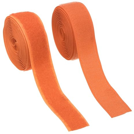 YELARXI Ruban auto-agrippant en nylon à coudre - 2,5 cm de large - Dos non adhésif - 0,9 m - Pour vêtements, artisanat, couture, projet de bricolage - Orange