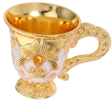 Homoyoyo Coupe Métal Embossé à Liqueur Coupe Autel Dorée Tasse Vintage pour Dégustation