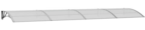 Auvent de Porte d'entrée, Marquise de Porte Extérieur Gris 400x100 cm Polycarbonate