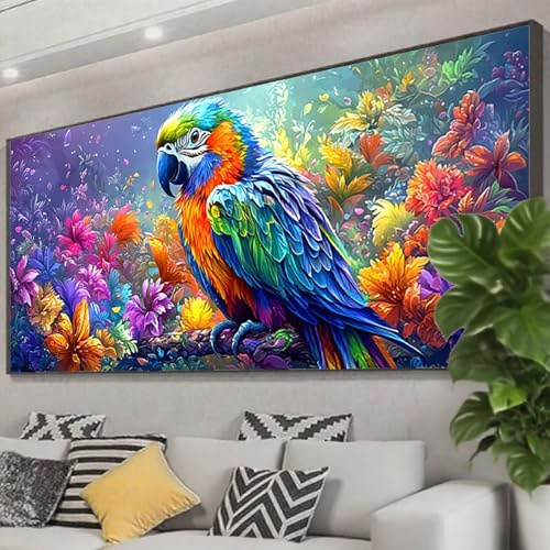 Diamond Painting Farbe Diamond Painting Erwachsene Groß XXL 200x80 cm, 5D Tier Diamant Malerei Bilder Basteln Mädchen ab 8 Jahre, DIY Eckige Steine Stickerei Cross Stitch Malerei Deko Wohnzimmer Z0-76