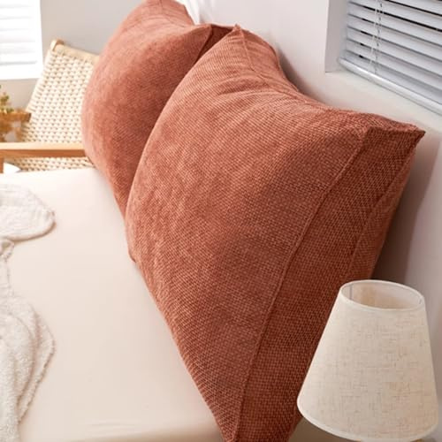 YHXAIQ Sofakissen mit Abnehmbarem Waschbarem Kissenbezug, Reißverschluss Samt + Baumwolle Rückenkissen für Sofas mit Kopfteil, Bequem und Entspannend(Red,60x50x18cm (1pc))