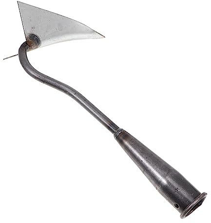 ibasenice Azada Triangular Galvanizada para Jardinería Herramienta Duradera para Surcos Desmalezar y Plantar Verduras Azada Manual Multiusos Resistente y Práctica