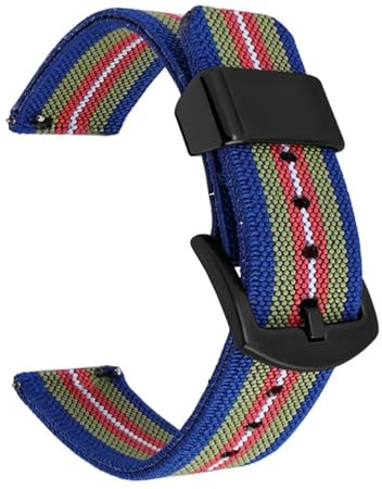 Rimmean Bracelet en toile 1 pièce 18/20 mm, bracelet sport for montre connectée GT 4 3 2 et Galaxy 6 5 S3(Colorful B,20mm)