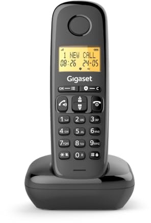 Gigaset Start 120 – Telefono DECT, blocco chiamate display retroilluminato da 1,5, vivavoce, tasti VIP, fino a 11 ore di autonomia - Compatibile con apparecchi acustici, antracite [Versione Italiana]