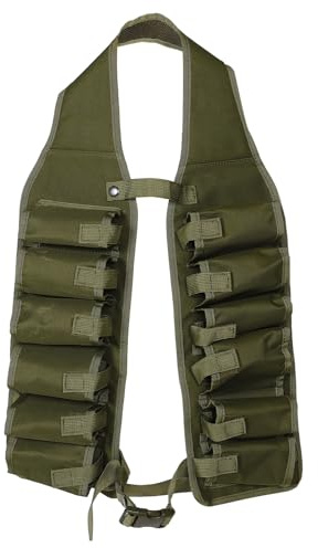 Healifty Ceinture Porte-bière Verte 12 Canettes, Gilet Banane Multifonction en Toile Résistante, Ajustable, Camping, Randonnée et Festivals, Accessoires Bière pour Hommes, Porte-gobelets