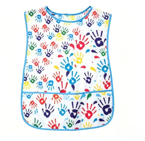 Godneei Children'S Apron for Age 2-7 Years, Adjustable Kids Painting Apron, Waterproof with Pockets Personalised Apron Kids, Graffiti Aprons for Cooking Baking Crafting Grilling Activity