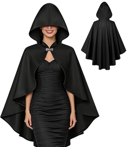 Mantello Medievale,Morbido Costume da Cosplay per Halloween - Mantello Rinascimentale Con Cappuccio Per Donne - per Feste di Ragazze, Carnevale, Spettacoli Teatrali, Uso in Casa e Scuola, e Balli in M