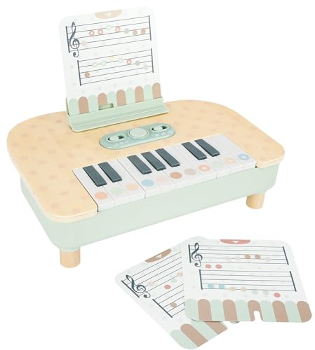WoddyGo Holz Kinderklavier 18 Tasten Digital, Musikspielzeug für Kleinkinder ab 2 Jahren, Montessori Lernspielzeug Musikinstrument, Geschenk für Jungen und Mädchen