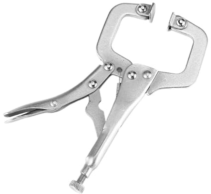 Locking C Clamp Grip Pliers 1pc Fix Plier Pincer C Clamp Weld Clip Tong Grip Tenon Locator Work Alloy Swivel Pad Steel Hand Tool Vise Lock Jaw(14inch)