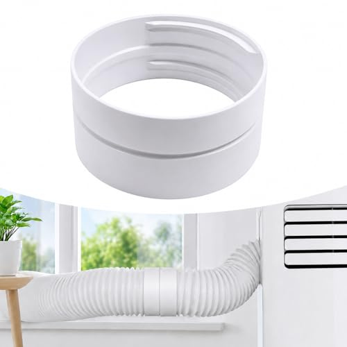 Portable Air Conditioner Hose Connector 150mm (5.9), AC Exhaust Hose Coupler for Hose Extension, Universal Thread Adapter Fits Clockwise & Counterclockwise Vent Hoses, Leak-Proof ABS Connector