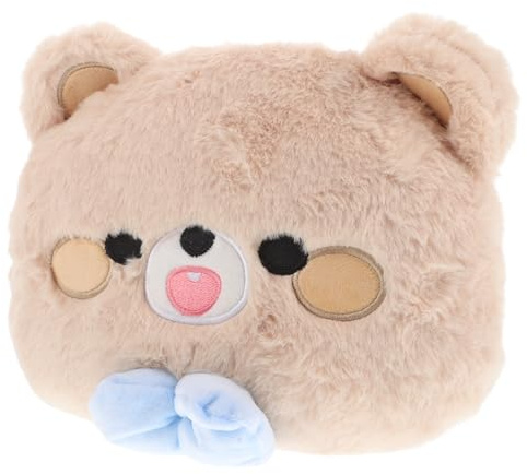 NUOBESTY Coussin de Siège Voiture en Peluche Broderie Ours et Nœud Papillon, Appuie-tête Doux et Confortable, Facile à Nettoyer, pour Voyage en Voiture