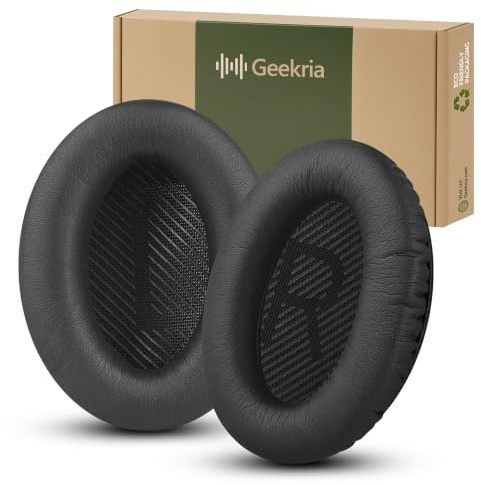 Geekria Replacement Ear Pads Compatible with Bose QuietComfort QC45/35 II/35/25/15/SE, QC35 II Gaming, AE2/AE2i/AE2w, SoundTrue, SoundLink AE2 Headphones, with Installation Video (Black)