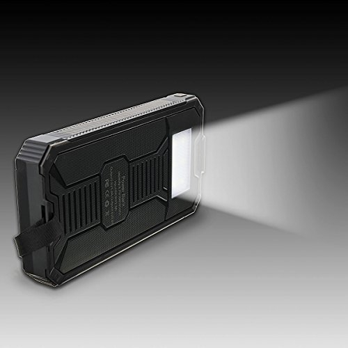 EsportsMJJ 8000mAh Solar Klettern Spange Externe Dual USB-Ladegerät Power Bank Für iPhone 7 Xiaomi Samsung-Schwarz