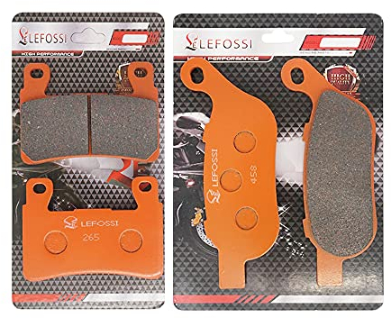 LE LEFOSSI Moto Fibra di Carbonio Anteriore e Posteriore Pastiglie Freno per Compatibile con Harley Davidson FLSTN Softail Deluxe FLS Softail Slim FXST Softail Standard 2015-2017 FA296F FA458R