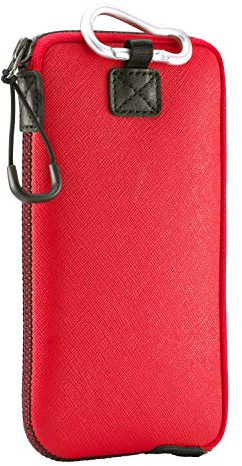 OneJoy Neopren-Handytasche, Handytasche, leichte und schützende Handyhüllen für iPhone & Samsung, strapazierfähige Handytasche, Reißverschlussöffnung mit Clip und Abzieher mit Innentasche, Rot