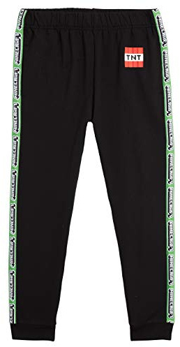 Minecraft Pantalon Jogging pour Garçon et Ado Survêtements Garçon de Sport (Noir Pantalon, 9-10 Ans)