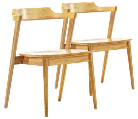 VS Venta-stock Pack 2 chaises Venus, Couleur Chêne, Bois Massif, 58 cm (Longueur) 57,5 cm (Profondeur) 76 cm (Hauteur)