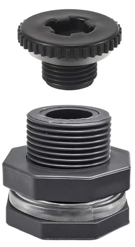 Metaland 2 Female Bulkhead Water Tank Connector PVC Thru-Bulk Fitting for Rain Barrels, Aquariums, Tubs, Pools